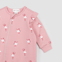 Thumbnail for MILES THE LABEL Ballerina Print on Rose Ruffled Playsuit