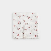 Thumbnail for FIRSTS Cherry Print Muslin Swaddle