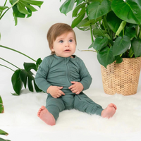 Thumbnail for BELAN J Footless Sleeper with Fold-Over Cuffs - Leafy Green