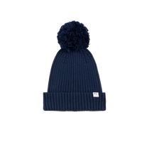 Thumbnail for MILES THE LABEL Ribbed Pompom Baby Beanie 3-9m - Navy