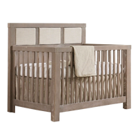 Thumbnail for NATART Rustico 5-In-1 Convertible Crib With Upholstered Panel Talc