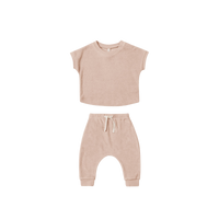 Thumbnail for QUINCY MAE Terry Tee + Pant Set - Blush