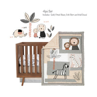 Thumbnail for LAMBS & IVY Patchwork Jungle 4-Piece Crib Bedding Set