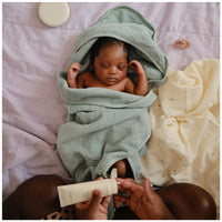 Thumbnail for MUSHIE Organic Cotton Baby Hooded Towel - Sea Mist
