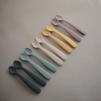 Thumbnail for MUSHIE Silicone Feeding Spoons (2-Pack) - Ivory