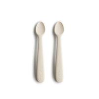 Thumbnail for MUSHIE Silicone Feeding Spoons (2-Pack) - Ivory
