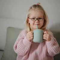 Thumbnail for MUSHIE Silicone Training Cup + Straw - Cambridge Blue