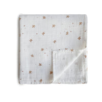 Thumbnail for MUSHIES Muslin Swaddle Blanket Organic Cotton - Sparrow