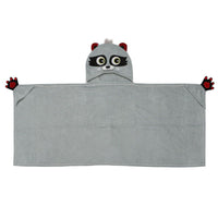 Thumbnail for ZOOCCHINI Kids Plush Terry Hooded Bath Towel Rocco Raccoon 2Y+