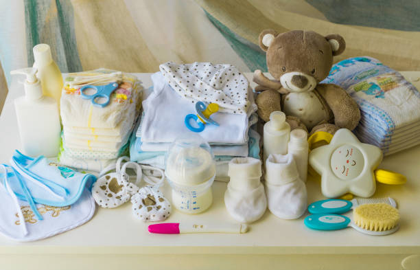 A collection of must have baby items.