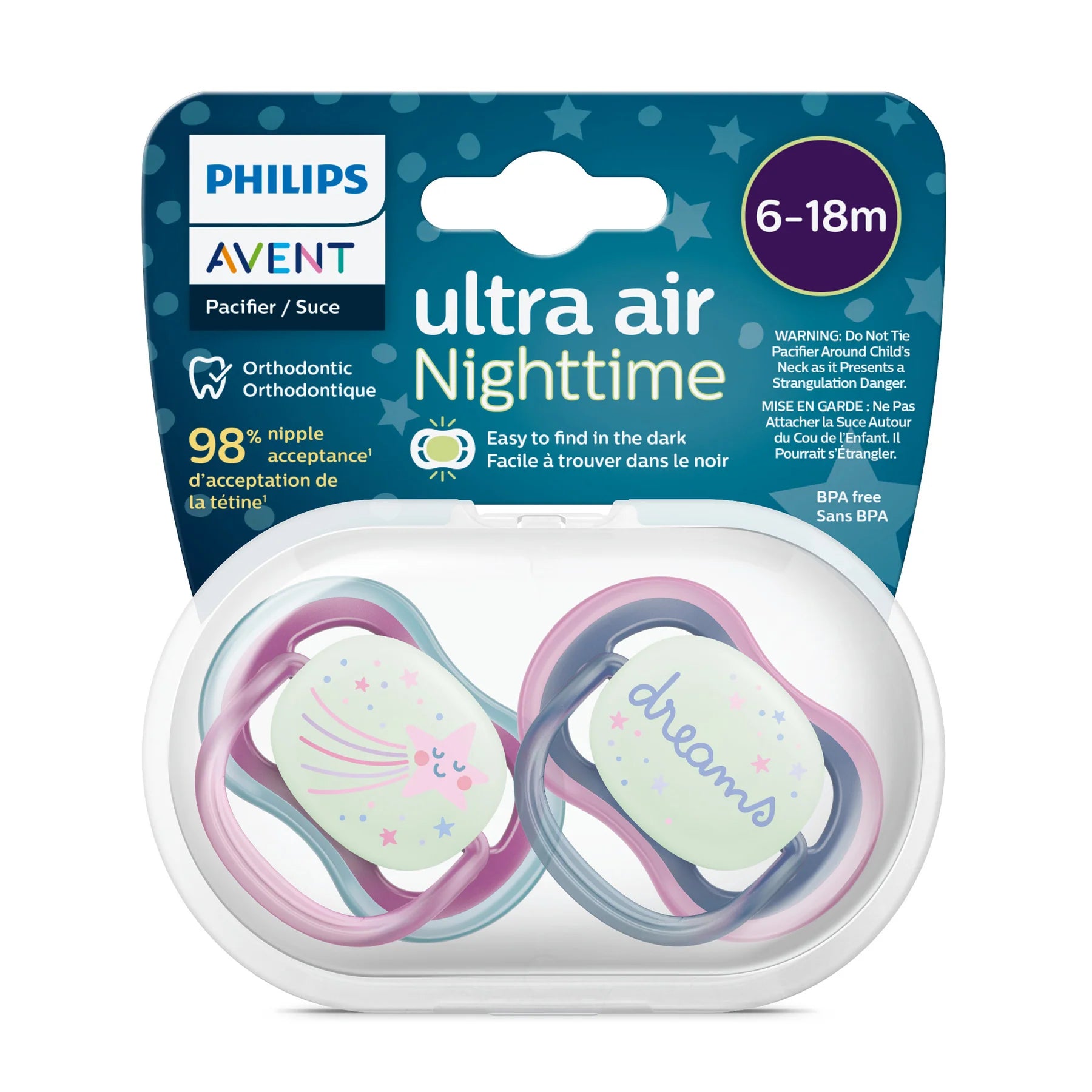 PHILIPS AVENT Ultra Air Pacifier Nighttime
