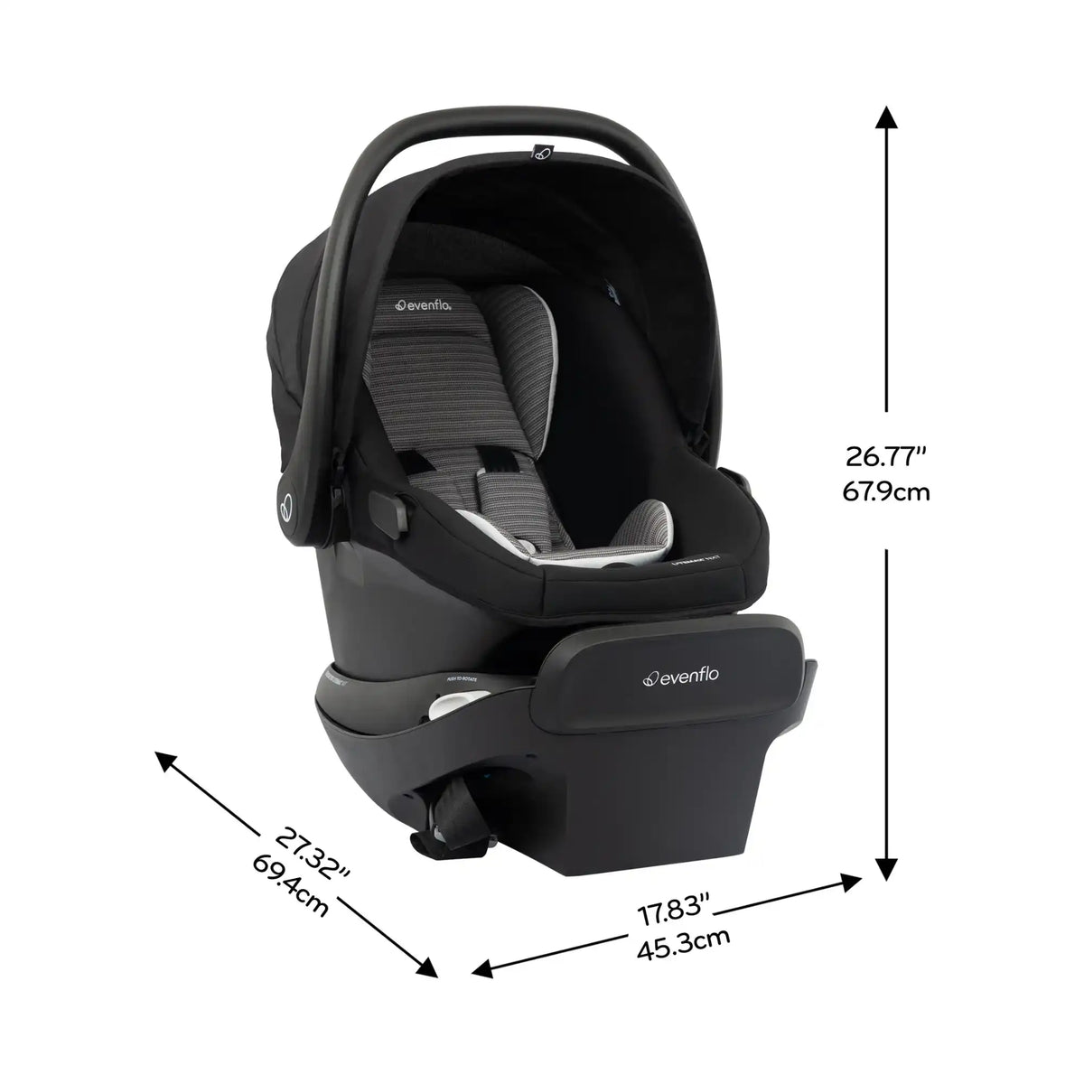 Siège auto rotatif pour bébé EVENFLO Revolve180 LiteMax - Gris cendré