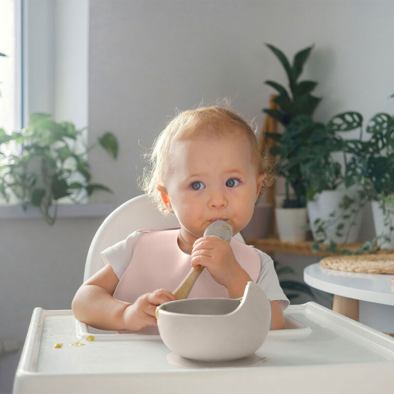 KUSHIES Siliscoop Bowl & Spoon Set - Grey