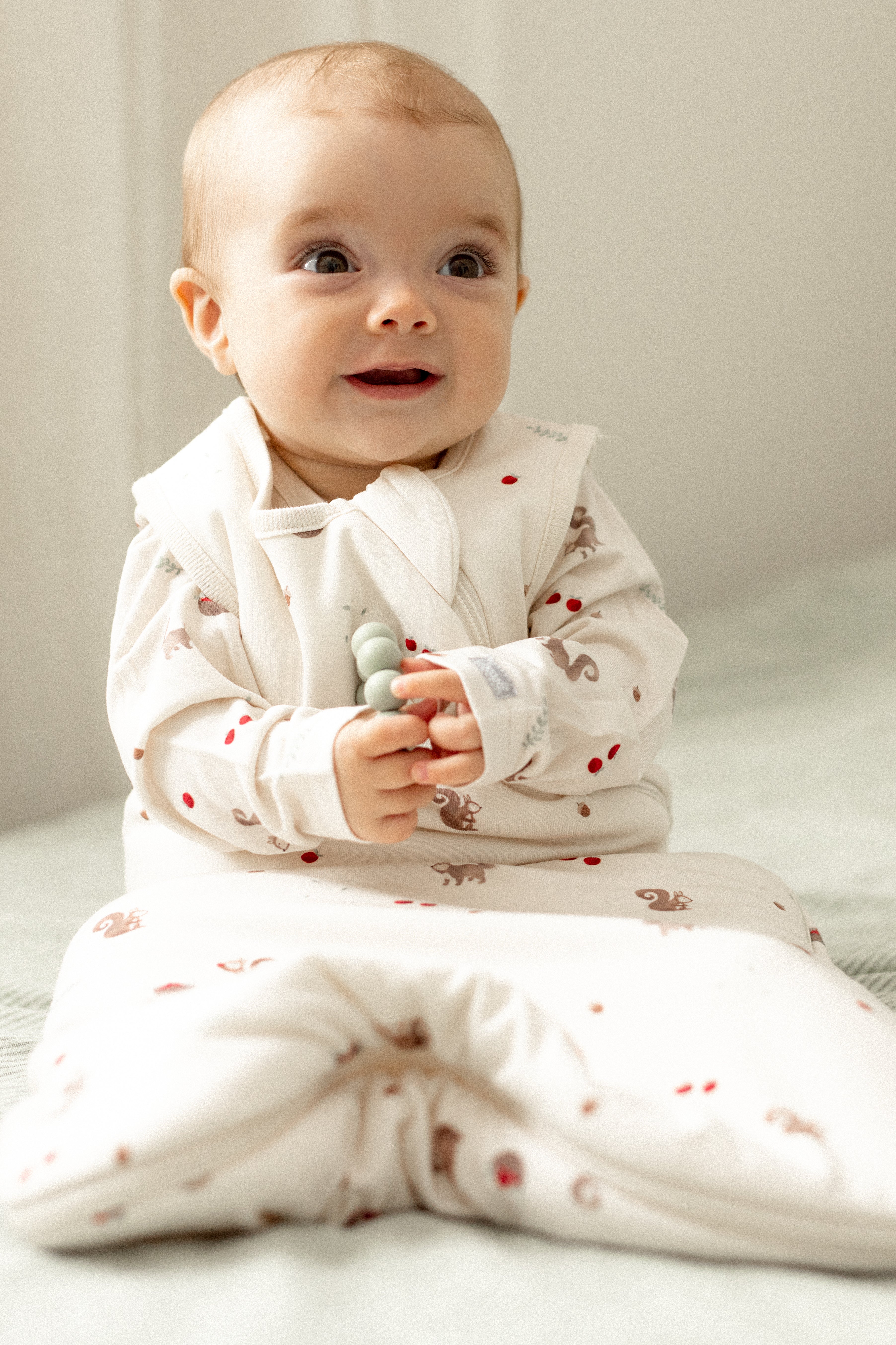 COCCOLI Modal 1.5 Tog Sleepsack - Squirrels on Whisper