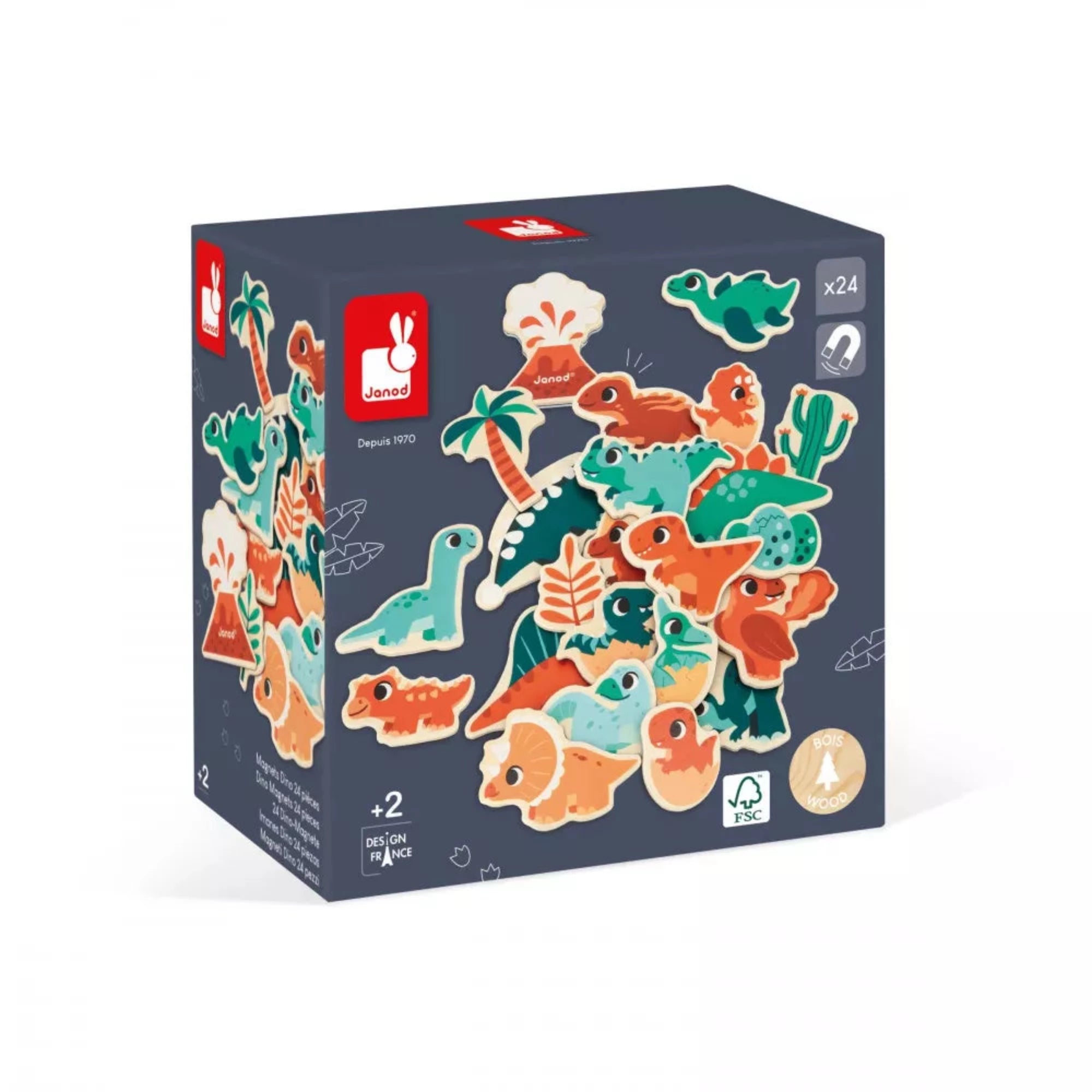 Coffret aimants dinosaures JANOD 24 pièces