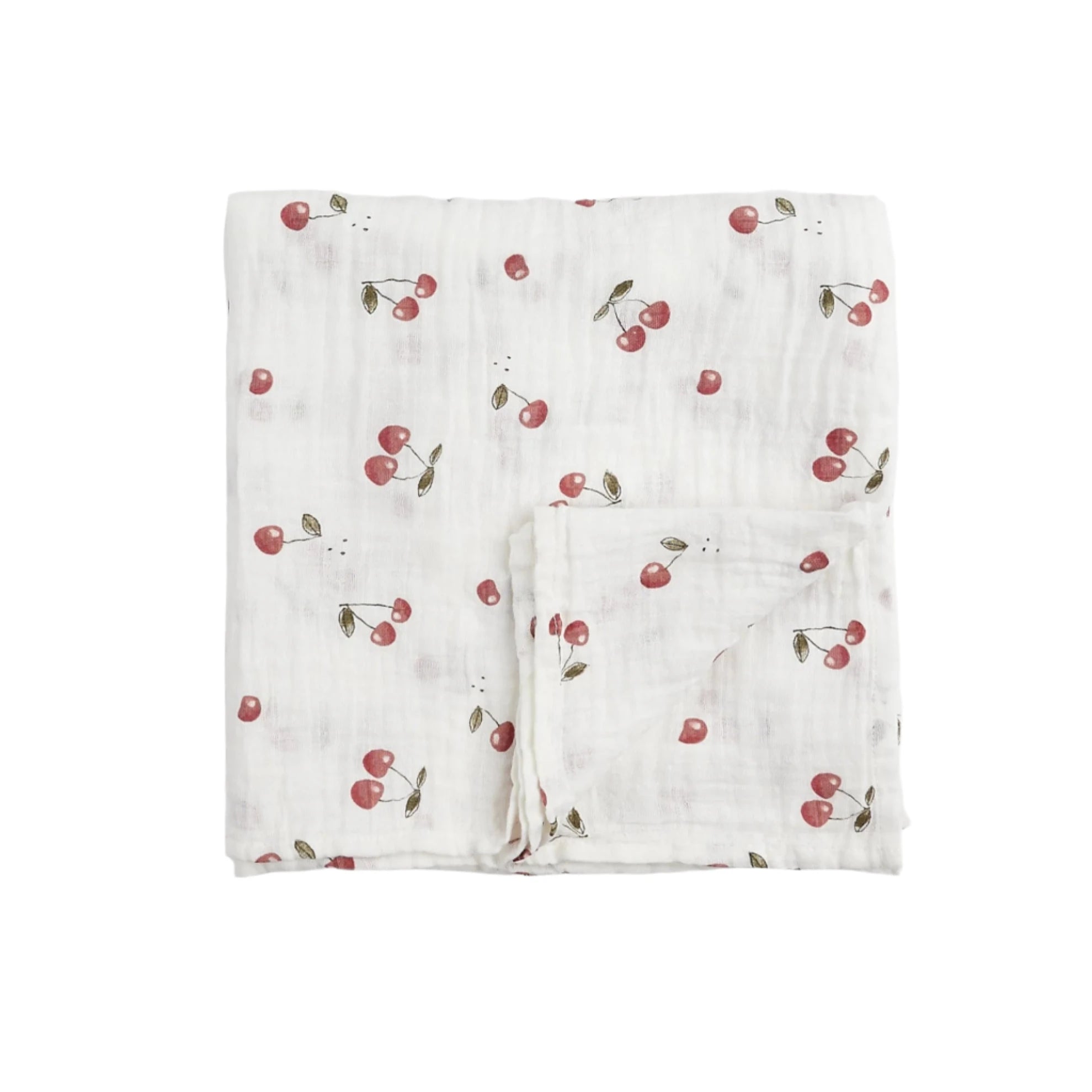 FIRSTS Cherry Print Muslin Swaddle