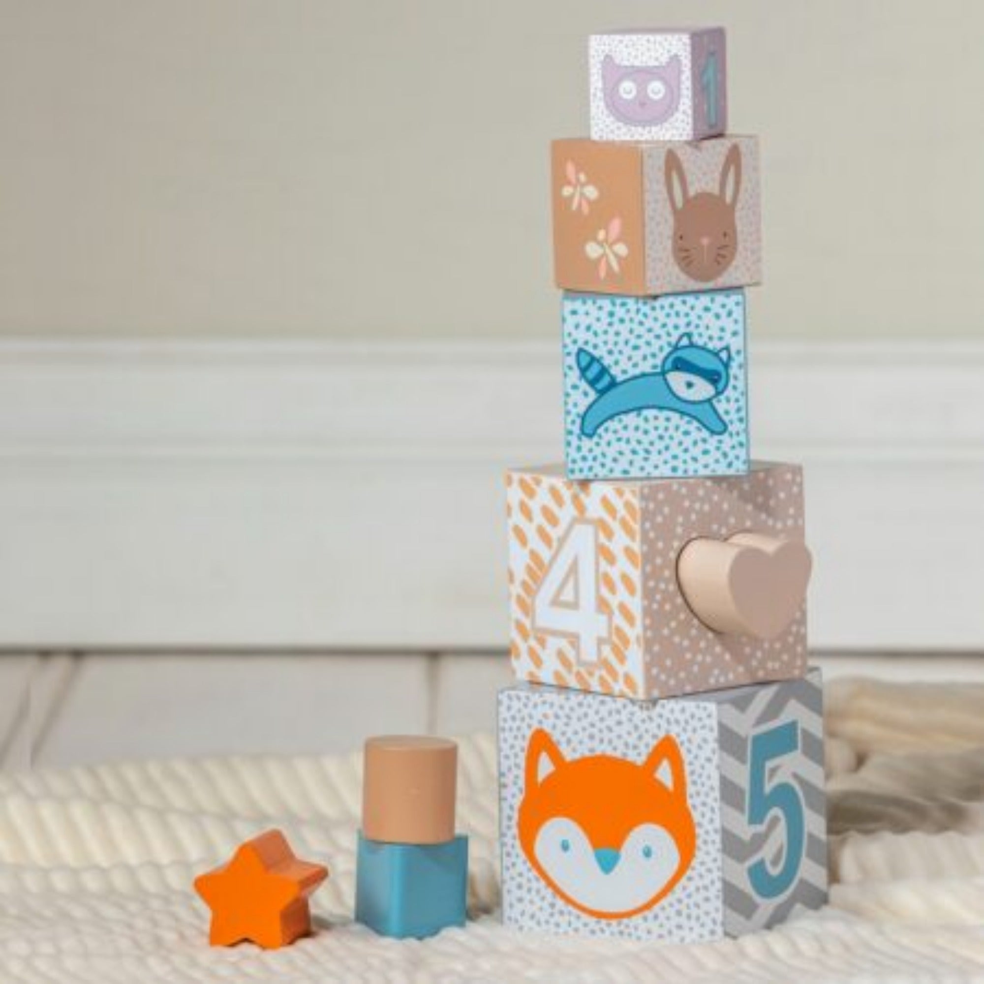 MARY MEYER Leika Wooden Nesting + Stacking Blocks