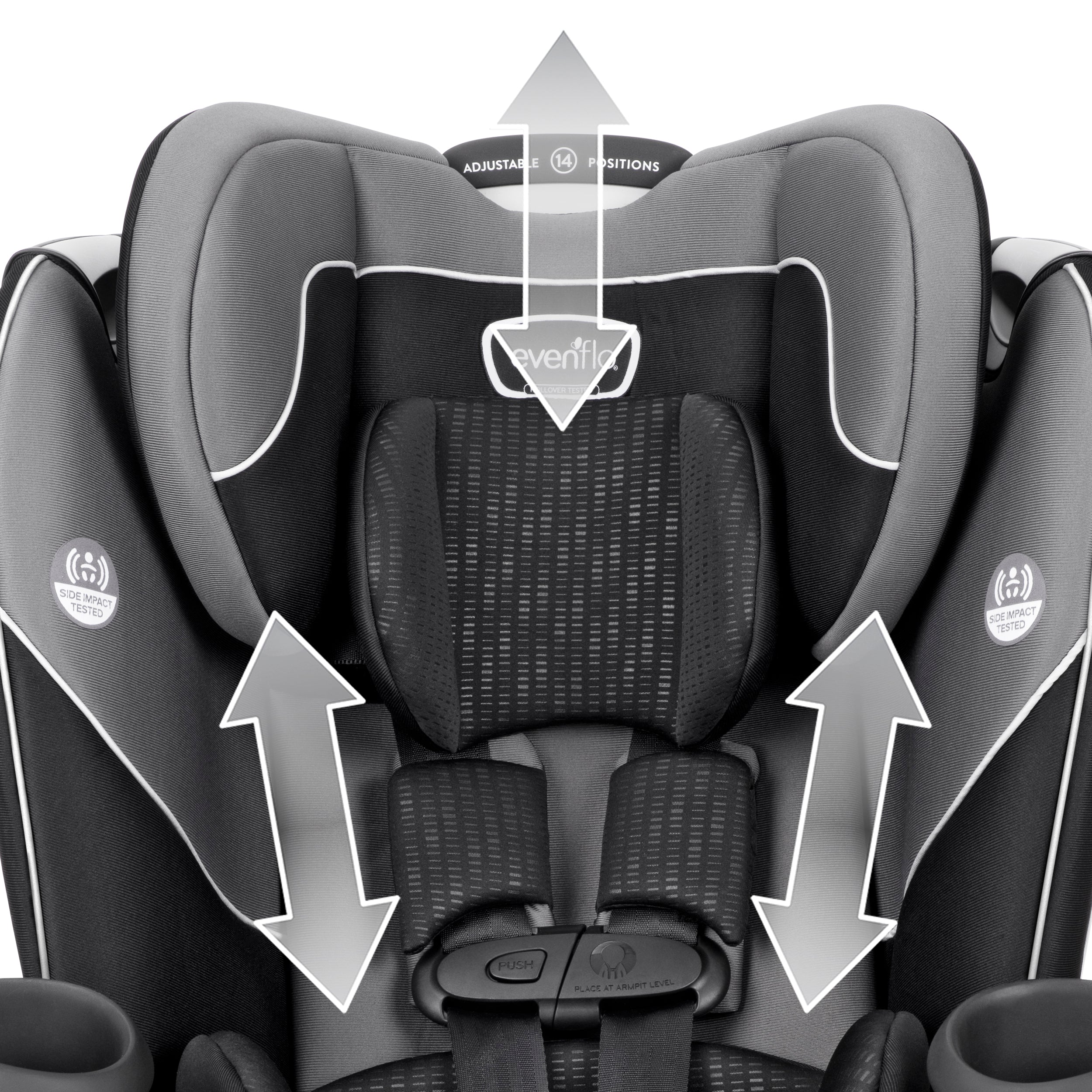 EVENFLO Revolve360 All-in-One Rotational Car Seat - Amherst Grey