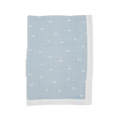 LITTLE UNICORN Cotton Muslin Baby Blanket - Blue Rainbow