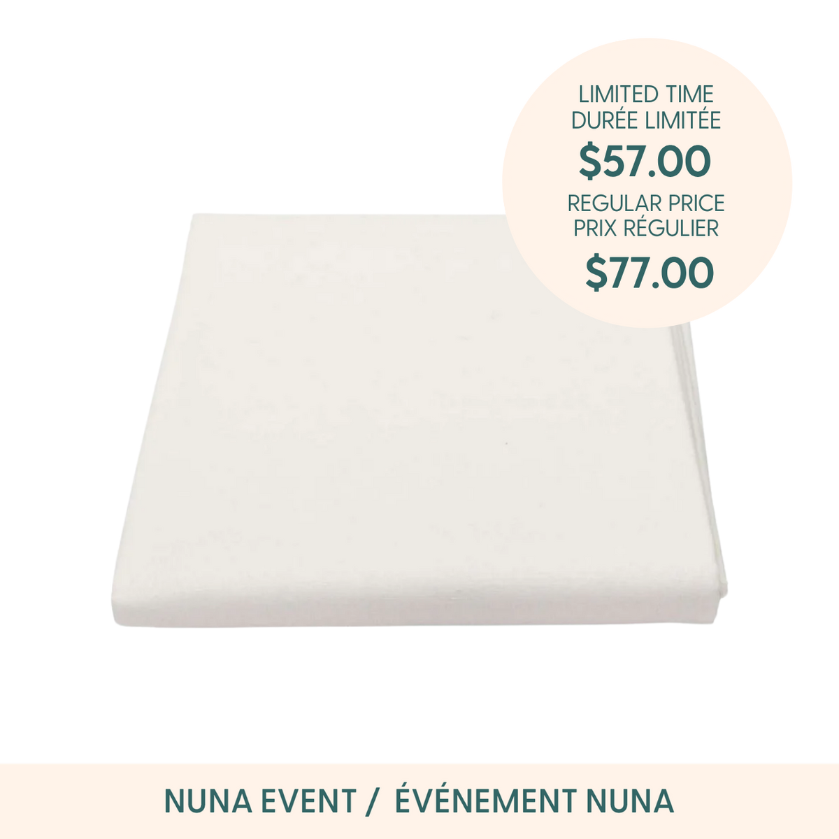 NUNA Drap biologique pour parc SENA - Moonbeam (blanc)