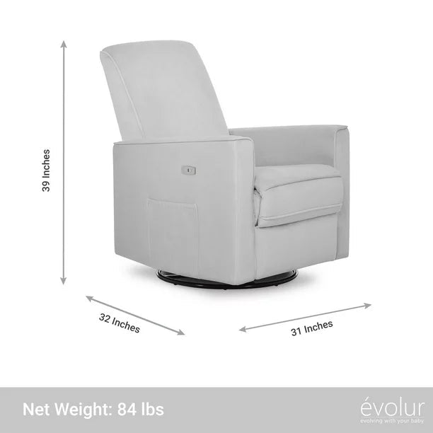 Fauteuil inclinable pivotant et électrique de luxe EVOLUR Harlow avec repose-pieds