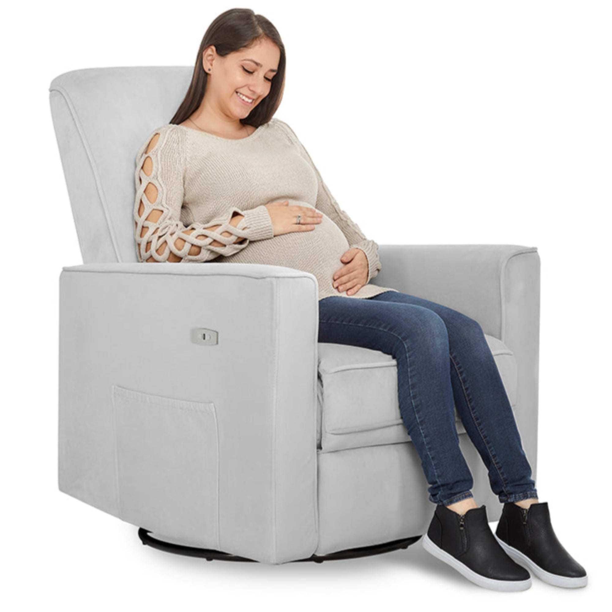 Fauteuil inclinable pivotant et électrique de luxe EVOLUR Harlow avec repose-pieds