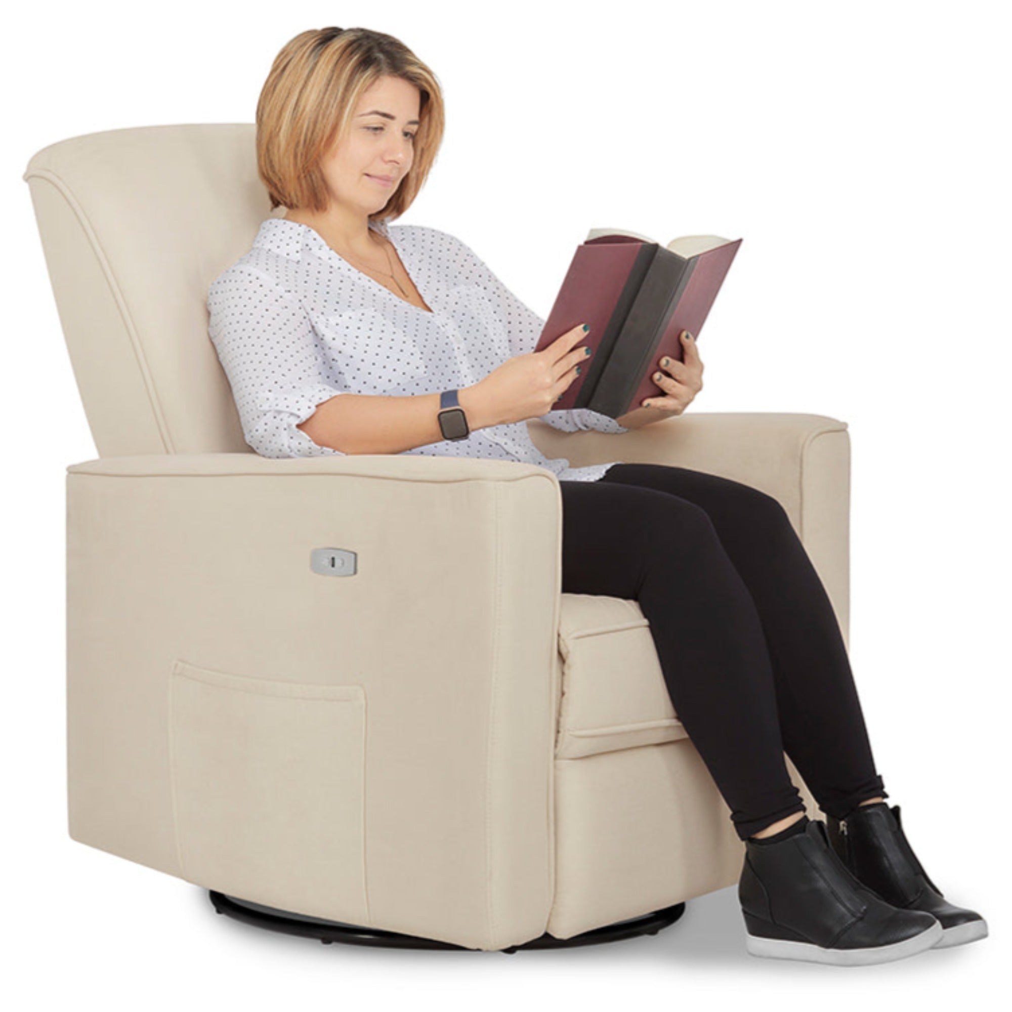 Fauteuil inclinable pivotant et électrique de luxe EVOLUR Harlow avec repose-pieds