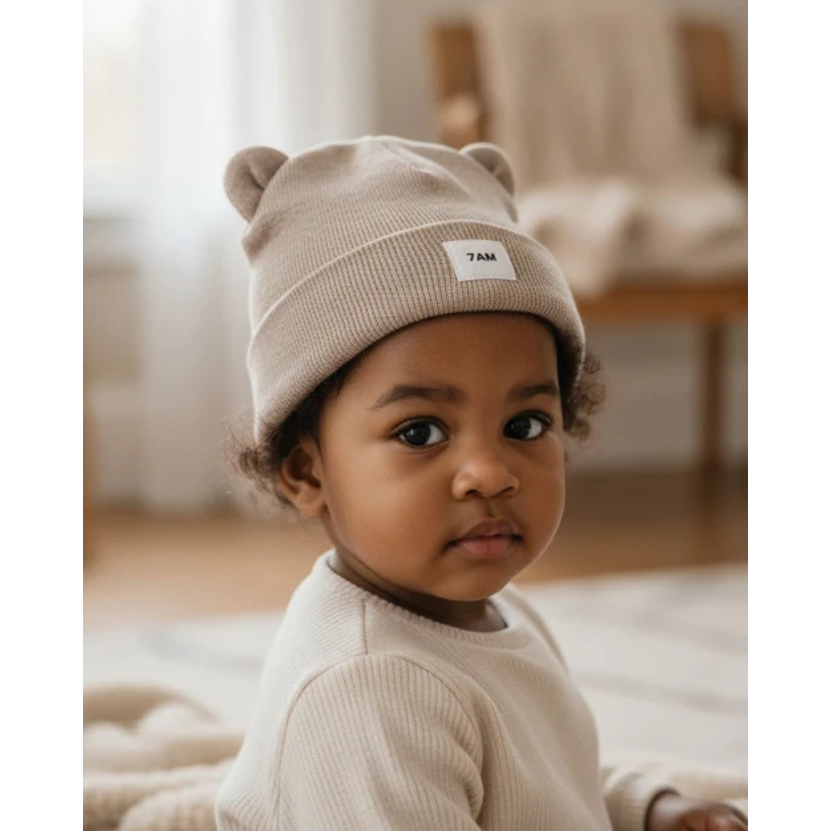 7AM ENFANT Heather Bear Beanie