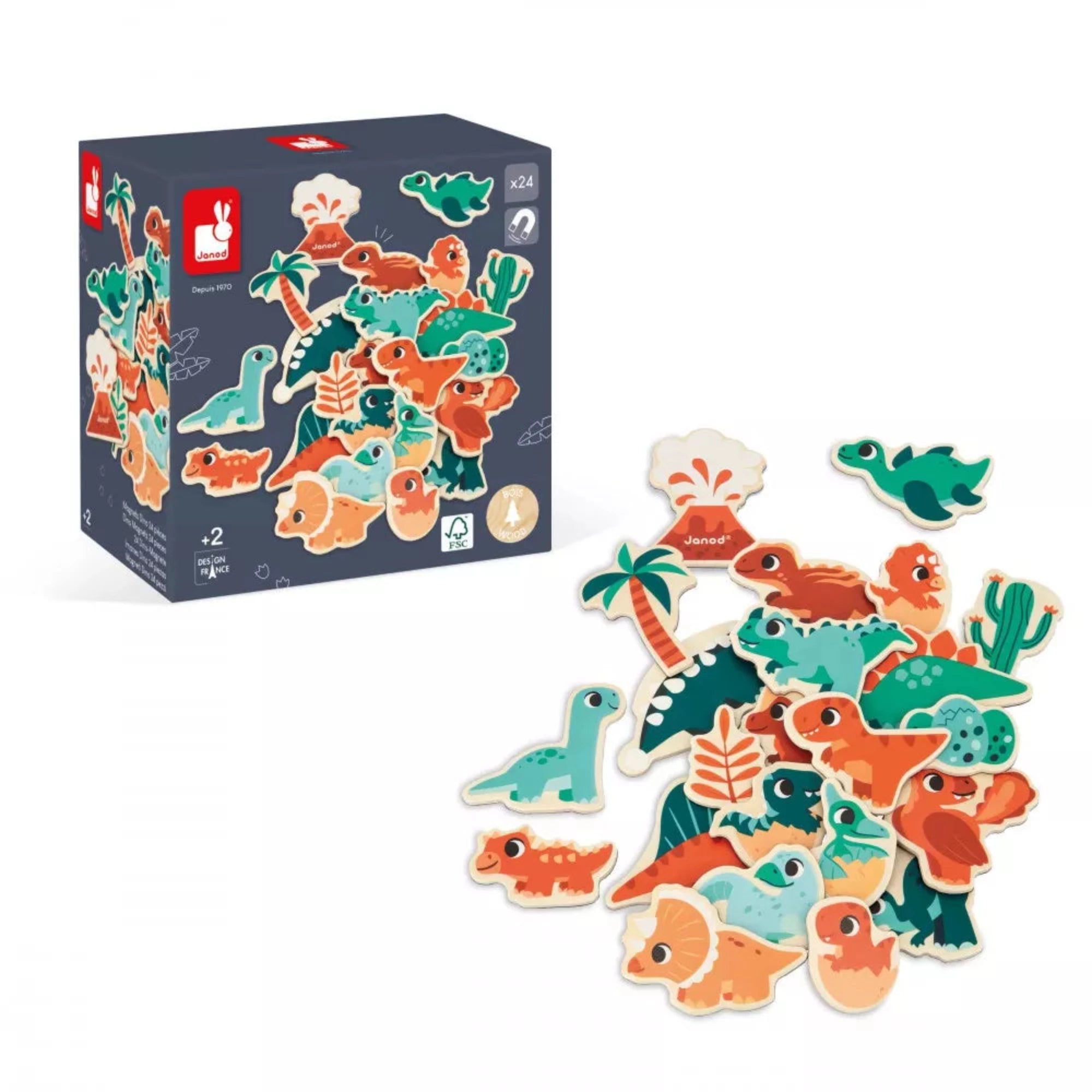 JANOD Dino Magnets Set 24pcs