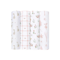 ADEN + ANAIS Cotton Muslin Swaddle (4 Pk) - Country Floral