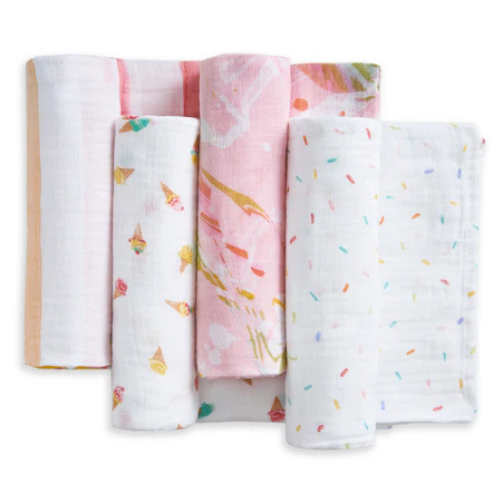 ADEN + ANAIS Cotton Muslin Swaddle (4 Pk) - Ice Cream Dream