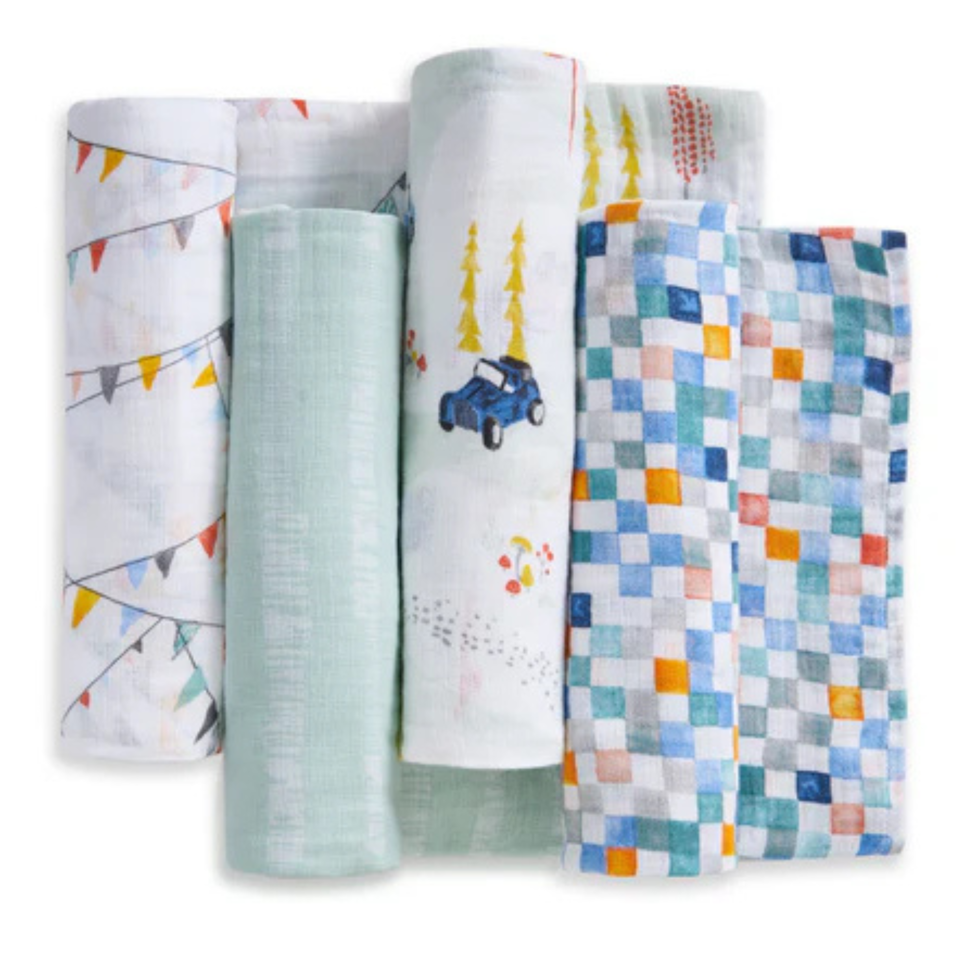 ADEN + ANAIS Cotton Muslin Swaddle (4 Pk) - Vintage Cars