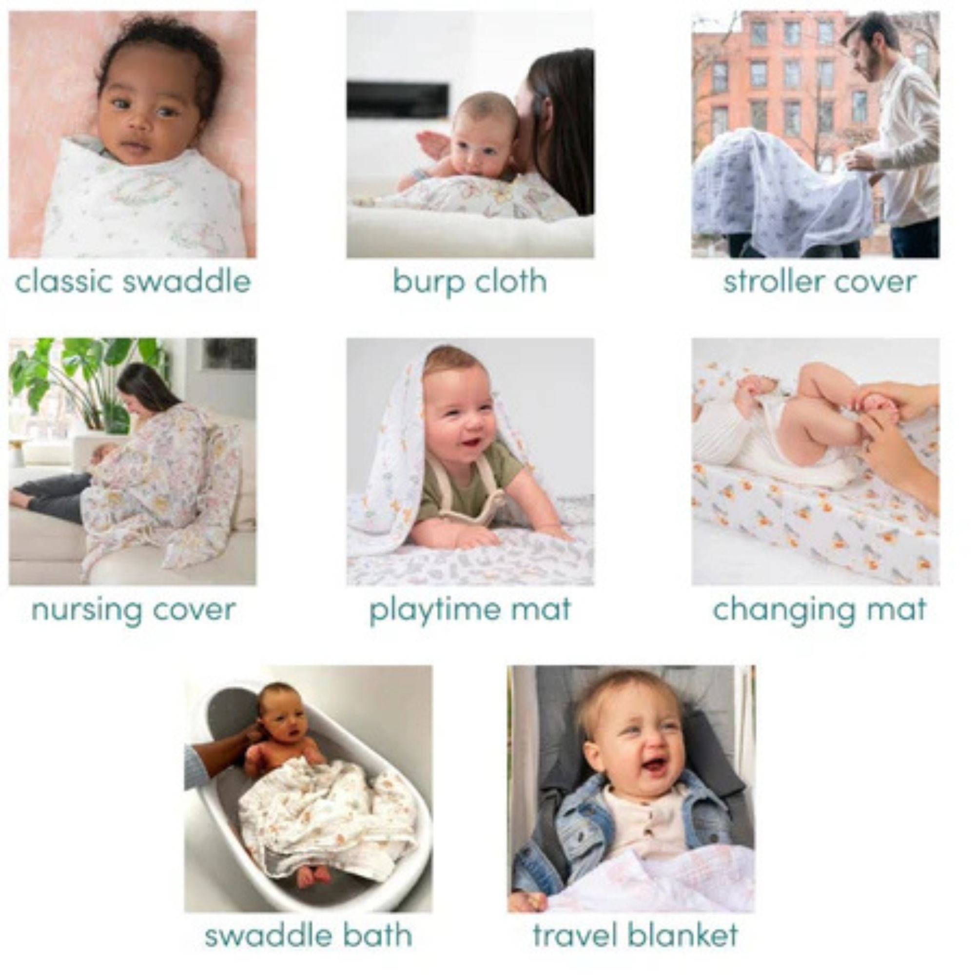 ADEN + ANAIS Cotton Muslin Swaddle (4 Pk) - Vintage Cars