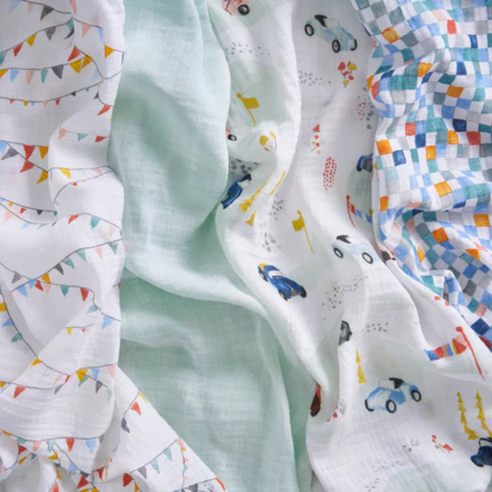 ADEN + ANAIS Cotton Muslin Swaddle (4 Pk) - Vintage Cars