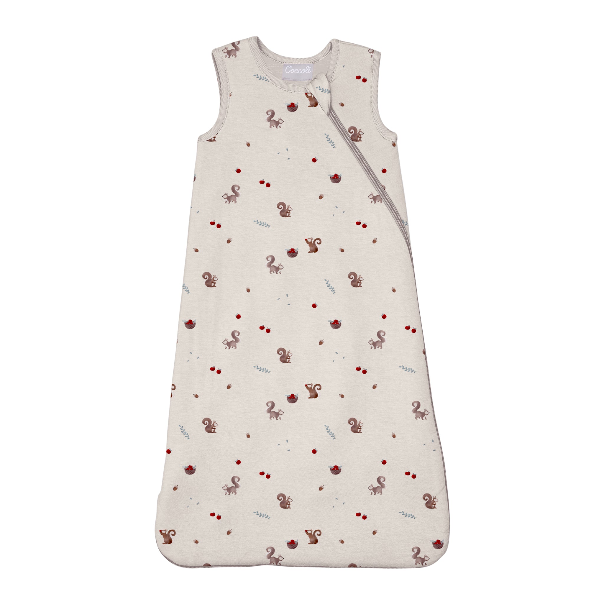 COCCOLI Modal 1.5 Tog Sleepsack - Squirrels on Whisper