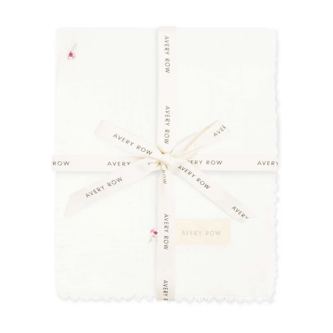 AVERY ROW Embroidered Muslin Blanket
