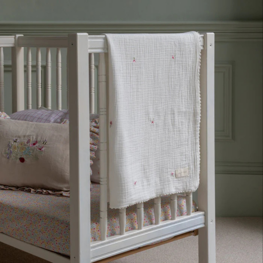 AVERY ROW Embroidered Muslin Blanket