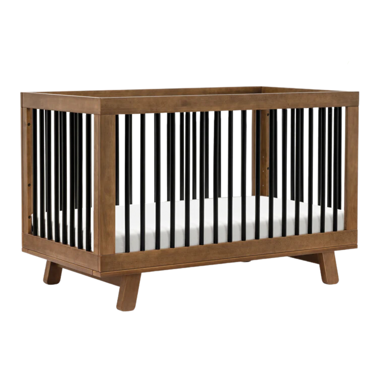 Babyletto Hudson 3 in 1 Convertible Crib Natural Walnut Black