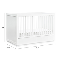 Thumbnail for BABYLETTO Bento 3-in-1 Convertible Storage Crib with Toddler Bed Conversion Kit - White