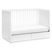 Thumbnail for BABYLETTO Bento 3-in-1 Convertible Storage Crib with Toddler Bed Conversion Kit - White