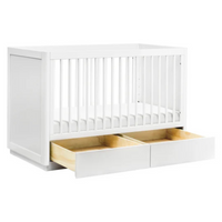 Thumbnail for BABYLETTO Bento 3-in-1 Convertible Storage Crib with Toddler Bed Conversion Kit - White