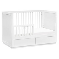 Thumbnail for BABYLETTO Bento 3-in-1 Convertible Storage Crib with Toddler Bed Conversion Kit - White