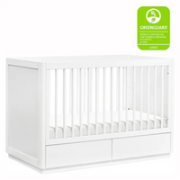 Thumbnail for BABYLETTO Bento 3-in-1 Convertible Storage Crib with Toddler Bed Conversion Kit - White