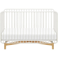 Vignette pour BABYLETTO Kit de conversion pour lit de bébé en métal Bixby avec lit pour tout-petit - Blanc chaud/hêtre naturel