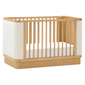 BABYLETTO Bondi Boucle 4-in-1 Convertible Crib w/ Toddler Bed Kit - Honey/Ivory Boucle