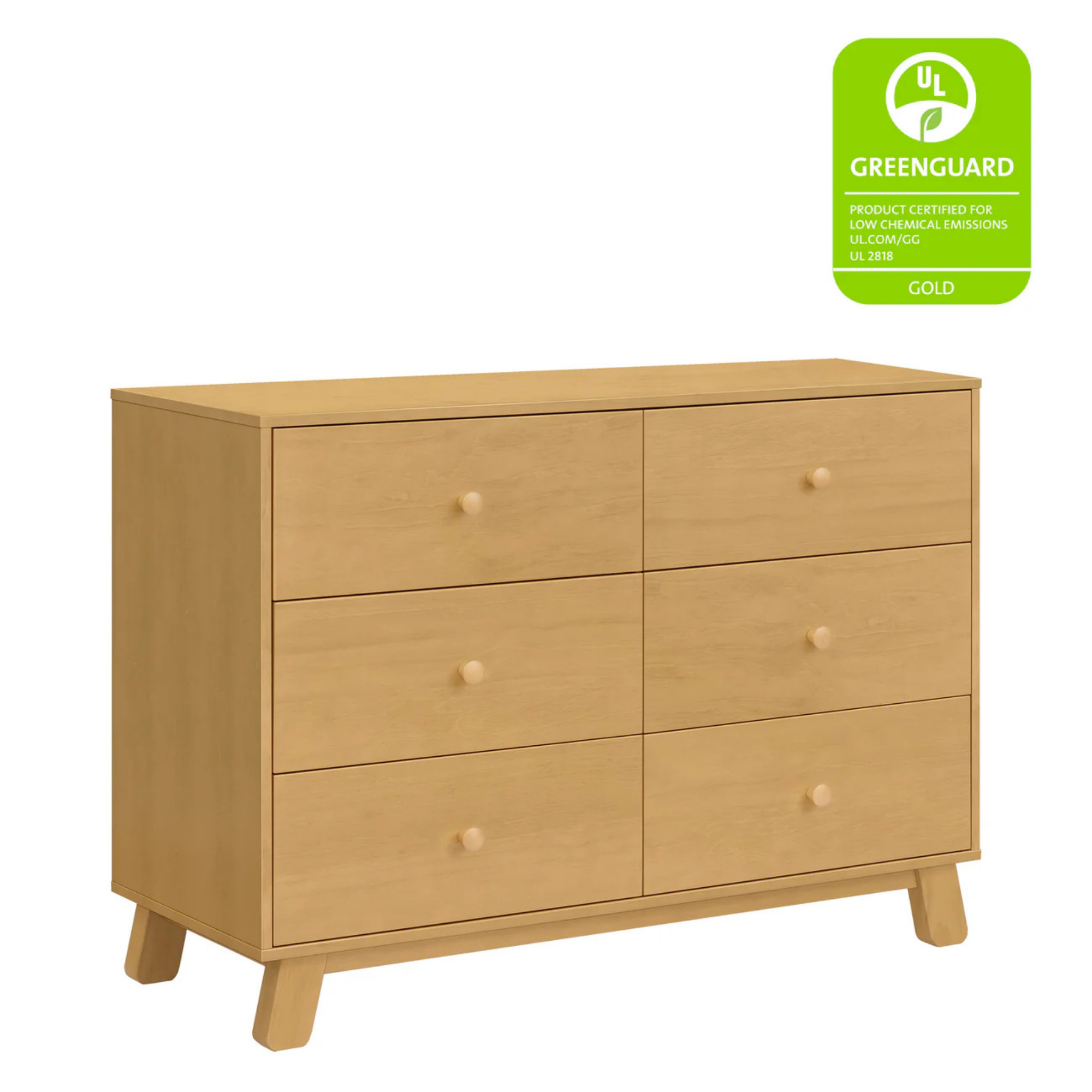 BABYLETTO Commode double moderne assemblée 6 tiroirs Hudson