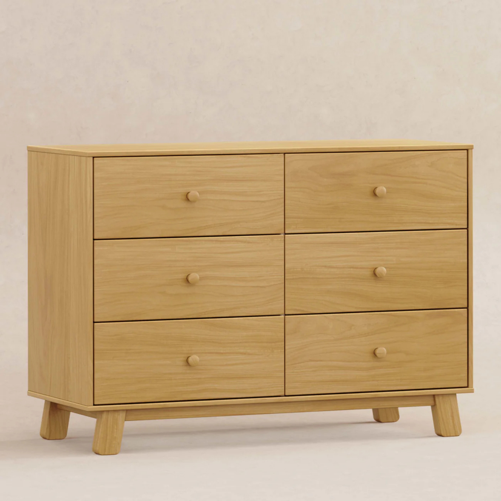 BABYLETTO Commode double moderne assemblée 6 tiroirs Hudson