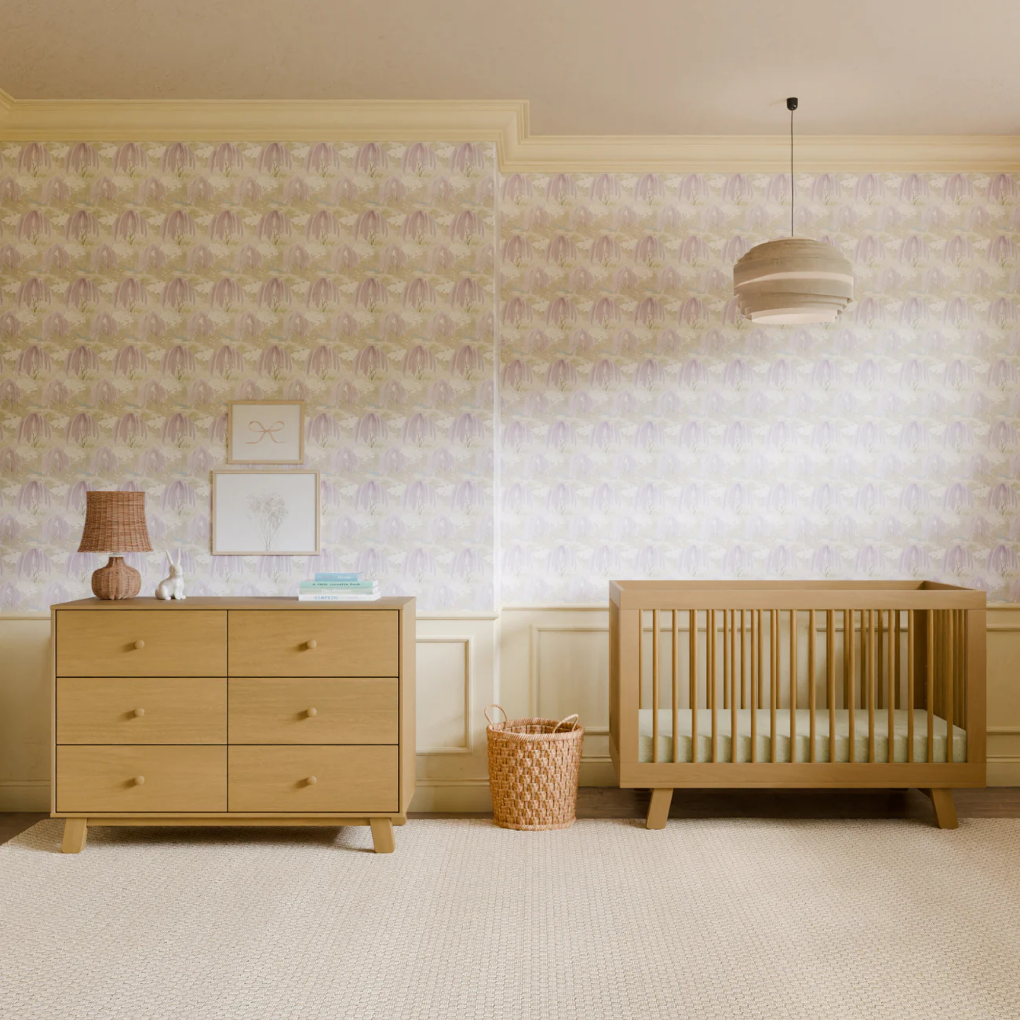 BABYLETTO Commode double moderne assemblée 6 tiroirs Hudson