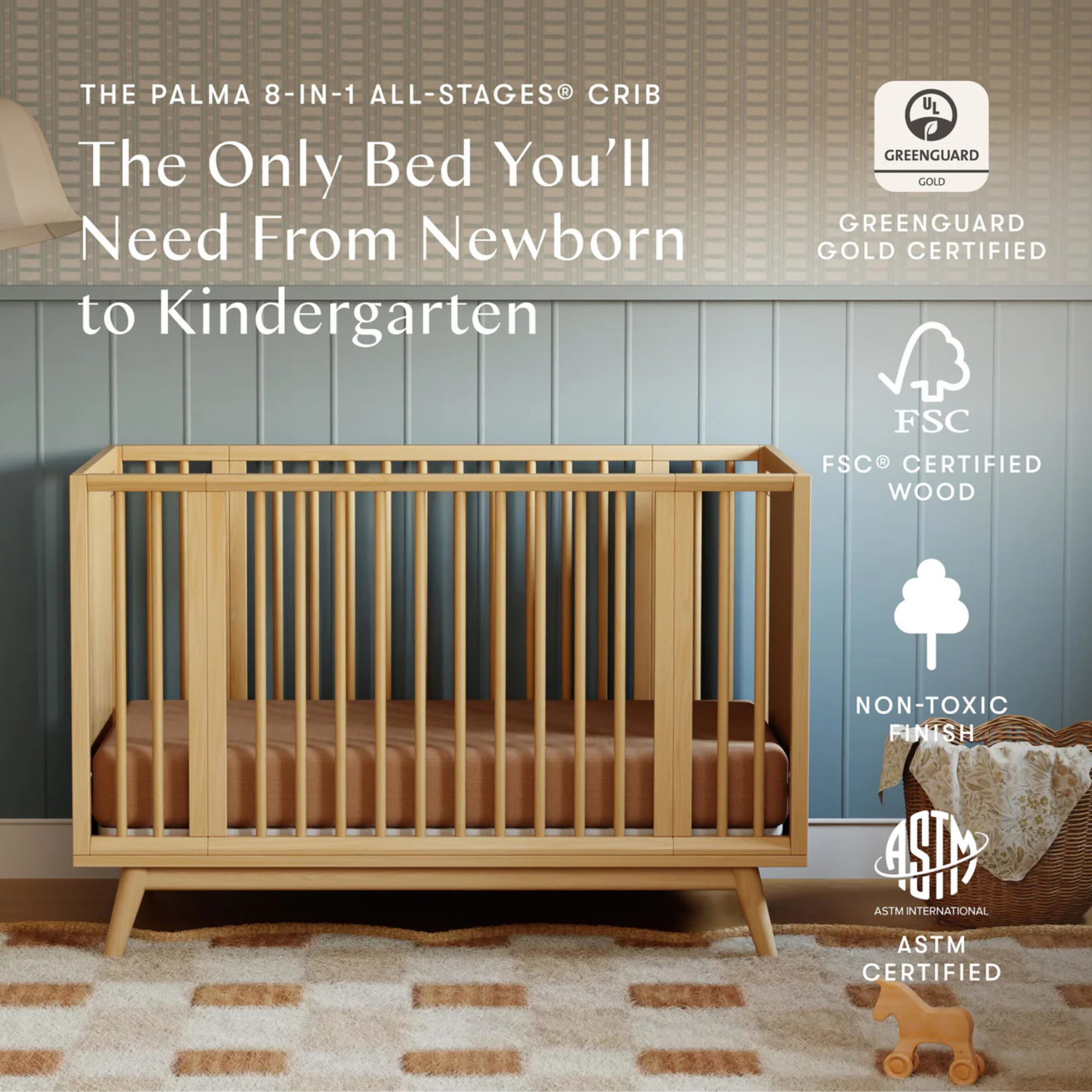 BABYLETTO Palma 8-in-1 Convertible All-Stages® Crib
