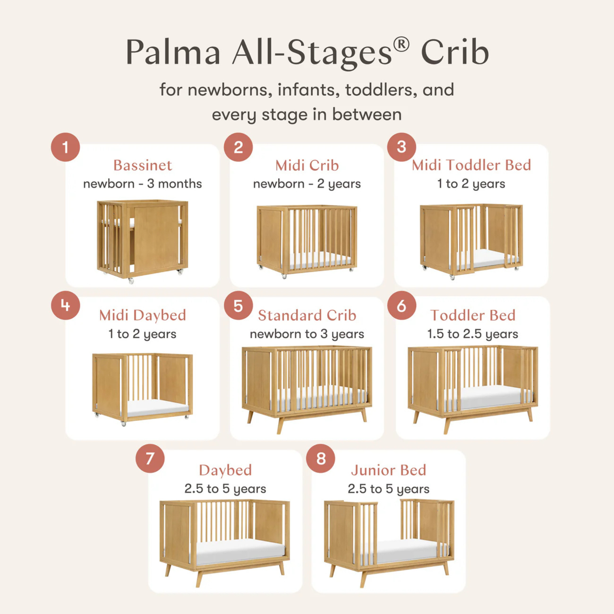 BABYLETTO Palma 8-in-1 Convertible All-Stages® Crib